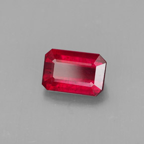 Rubino naturale rosso da 1,18 ct, taglio smeraldo, SI