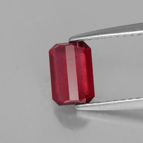 Rubino naturale rosso da 1,18 ct, taglio smeraldo, SI