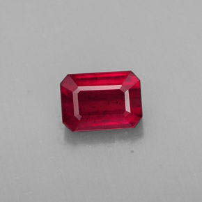 Rubino naturale rosso da 1,57 ct, taglio smeraldo, SI