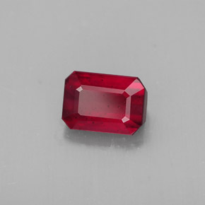 Rubino naturale rosso da 1,57 ct, taglio smeraldo, SI