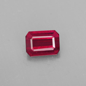 Rubino naturale rosso da 1,33 ct, taglio smeraldo, SI