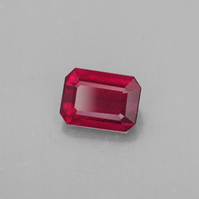 Rubino naturale rosso da 1,33 ct, taglio smeraldo, SI