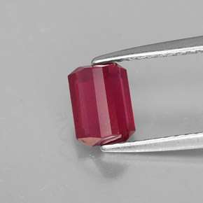 Rubino naturale rosso da 1,33 ct, taglio smeraldo, SI