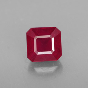 Rubino naturale rosso da 1,55 ct, taglio smeraldo, SI
