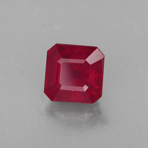 Rubino naturale rosso da 1,55 ct, taglio smeraldo, SI
