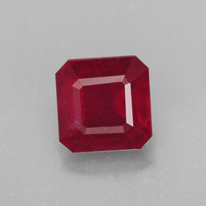 Rubino naturale rosso da 1,96 ct, taglio smeraldo, SI