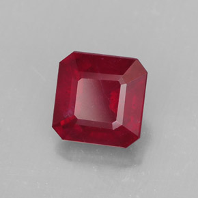 Rubino naturale rosso da 1,96 ct, taglio smeraldo, SI