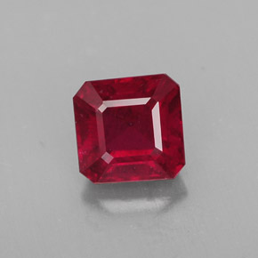 Rubino naturale rosso da 1,65 ct, taglio smeraldo, SI
