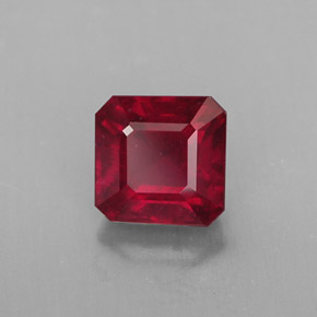 Rubino naturale rosso da 1,65 ct, taglio smeraldo, SI