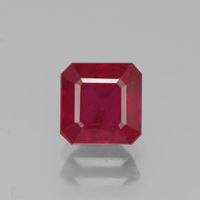 Rubino naturale rosso da 1,49 ct, taglio smeraldo, SI