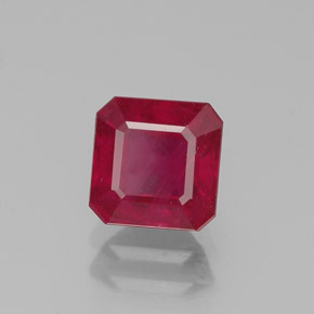 Rubino naturale rosso da 1,49 ct, taglio smeraldo, SI