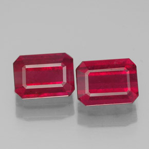 Rubino naturale rosso da  ct, taglio smeraldo, SI