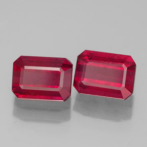 Rubino naturale rosso da  ct, taglio smeraldo, SI