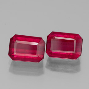Rubino naturale rosso da  ct, taglio smeraldo, SI