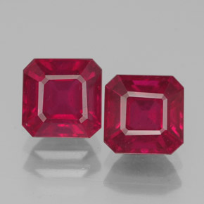 Rubino naturale rosso da  ct, taglio smeraldo, VS-SI