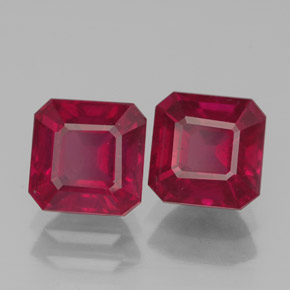 Rubino naturale rosso da  ct, taglio smeraldo, VS-SI