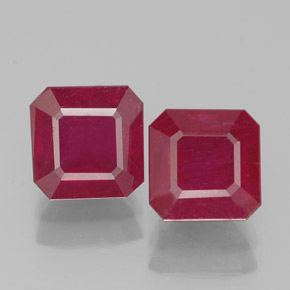 Rubino naturale rosso da  ct, taglio smeraldo, VS-SI