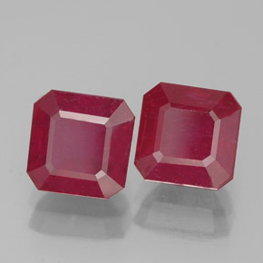 Rubino naturale rosso da  ct, taglio smeraldo, VS-SI