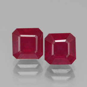 Rubino naturale rosso da  ct, taglio smeraldo, SI