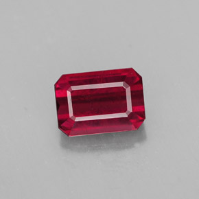 Rubino naturale rosso da 1,50 ct, taglio smeraldo, SI