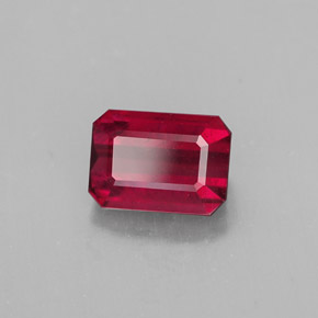 Rubino naturale rosso da 1,50 ct, taglio smeraldo, SI