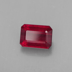 Rubino naturale rosso da 1,57 ct, taglio smeraldo, SI