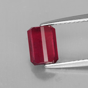 Rubino naturale rosso da 1,57 ct, taglio smeraldo, SI