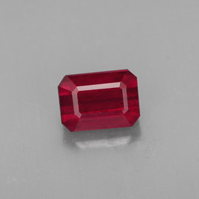 Rubino naturale rosso da 1,73 ct, taglio smeraldo, SI