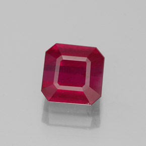 Rubino naturale rosso da 1,50 ct, taglio smeraldo, SI