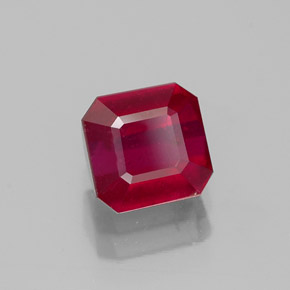 Rubino naturale rosso da 1,50 ct, taglio smeraldo, SI