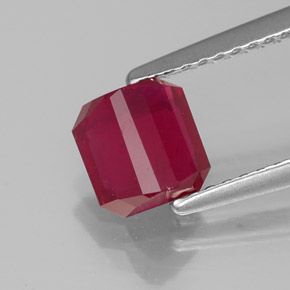Rubino naturale rosso da 1,50 ct, taglio smeraldo, SI