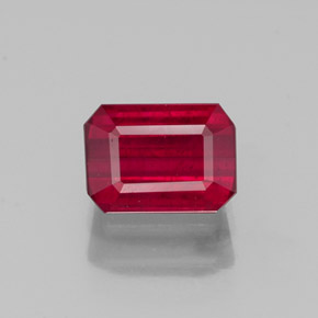 Rubino naturale rosso da 1,57 ct, taglio smeraldo, SI