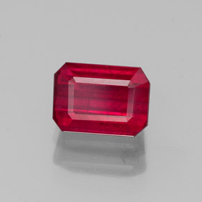 Rubino naturale rosso da 1,57 ct, taglio smeraldo, SI