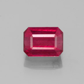 Rubino naturale rosso da 1,34 ct, taglio smeraldo, SI