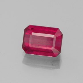 Rubino naturale rosso da 1,34 ct, taglio smeraldo, SI