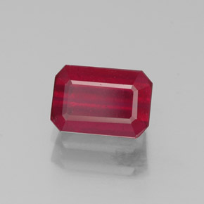 Rubino naturale rosso da 1,32 ct, taglio smeraldo, SI