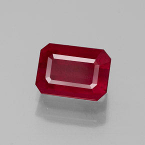 Rubino naturale rosso da 1,56 ct, taglio smeraldo, SI