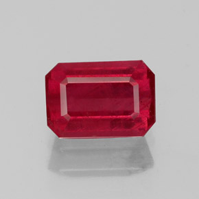 Rubino naturale rosso da 1,20 ct, taglio smeraldo, SI