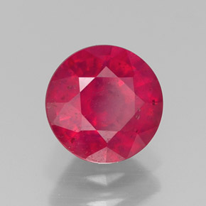 Rubino naturale rosso da 1,49 ct, taglio rotondo, VS-SI