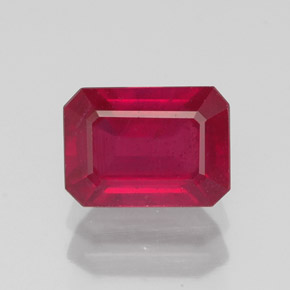 Rubino naturale rosso da 1,76 ct, taglio smeraldo, SI