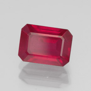 Rubino naturale rosso da 1,76 ct, taglio smeraldo, SI
