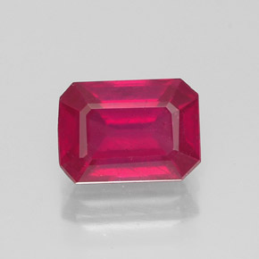 Rubino naturale rosso da 1,34 ct, taglio smeraldo, SI