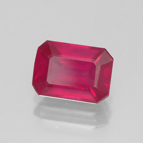 Rubino naturale rosso da 1,34 ct, taglio smeraldo, SI