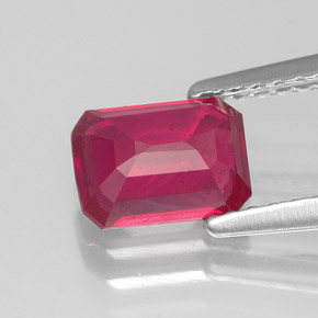 Rubino naturale rosso da 1,34 ct, taglio smeraldo, SI