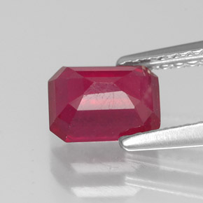 Rubino naturale rosso da 1,39 ct, taglio smeraldo, SI