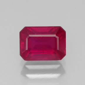 Rubino naturale rosso da 1,41 ct, taglio smeraldo, VS-SI
