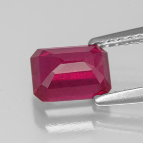 Rubino naturale rosso da 1,41 ct, taglio smeraldo, VS-SI