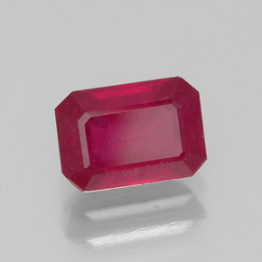 Rubino naturale rosso da 1,43 ct, taglio smeraldo, VS-SI