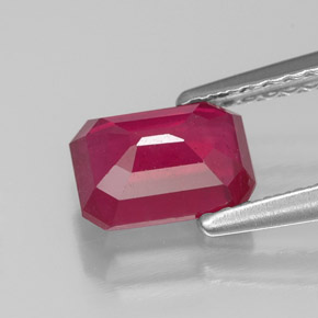Rubino naturale rosso da 1,43 ct, taglio smeraldo, VS-SI