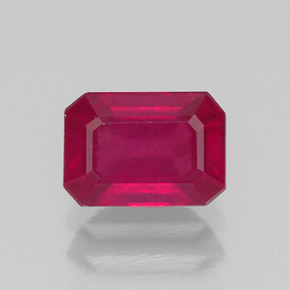 Rubino naturale rosso da 1,39 ct, taglio smeraldo, VS-SI